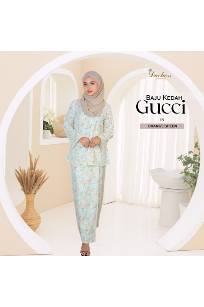 BAJU KEDAH GUCCI - ORANGE GREEN